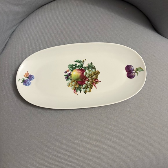 Naaman Israel Porcelain Serving Platter Vintage 1970’s 10 1/2” L x 5 1/2” W - Picture 8 of 10